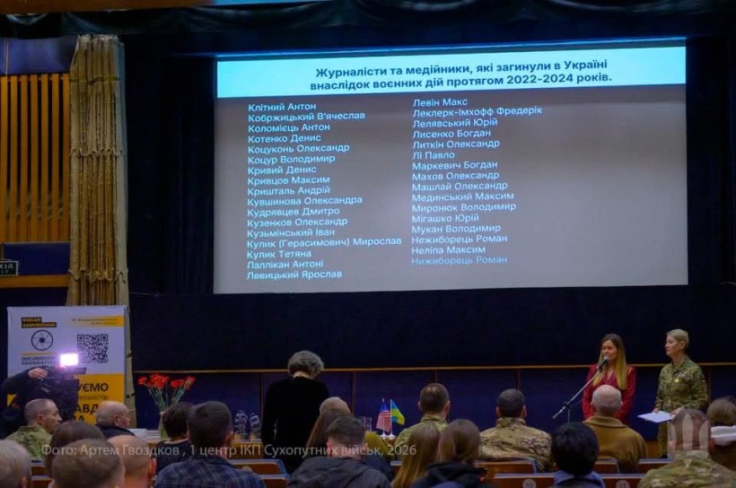 На екрані монітора список журналістів які загинули.