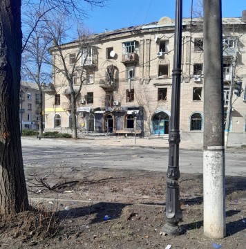 Пошкоджені будинки в центрі Дружківки