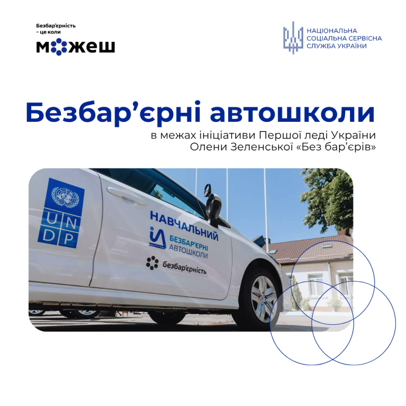 Інфографіка про проєкт "Безбар'єрні автошколи"